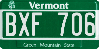 VT license plate BXF706