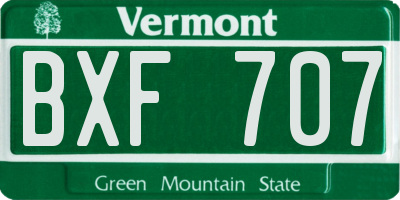VT license plate BXF707