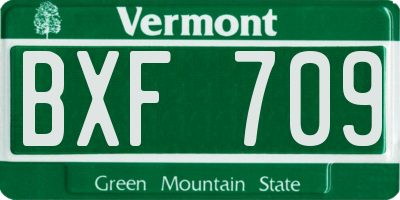VT license plate BXF709