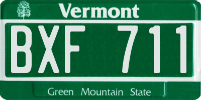 VT license plate BXF711