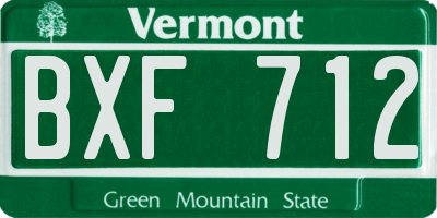 VT license plate BXF712