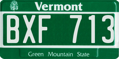 VT license plate BXF713
