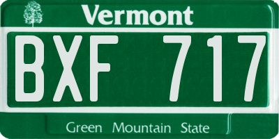 VT license plate BXF717
