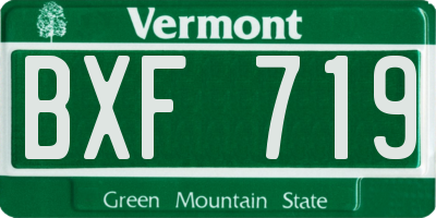 VT license plate BXF719
