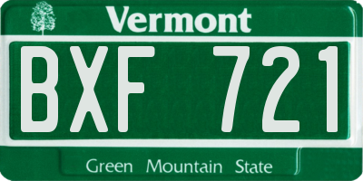 VT license plate BXF721