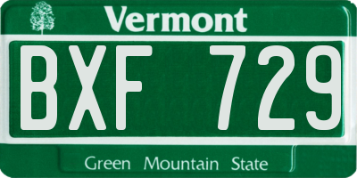 VT license plate BXF729