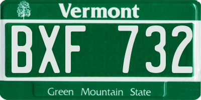 VT license plate BXF732