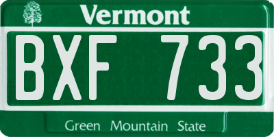 VT license plate BXF733