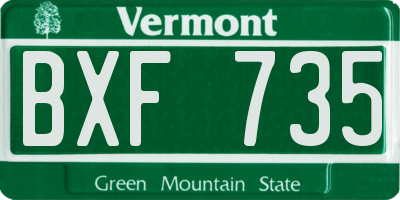 VT license plate BXF735