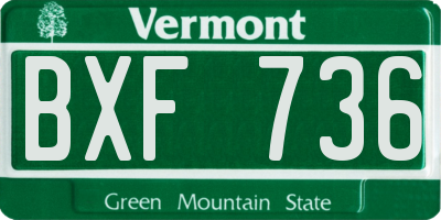 VT license plate BXF736