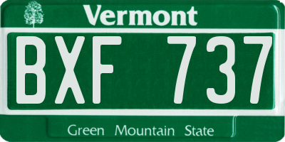 VT license plate BXF737