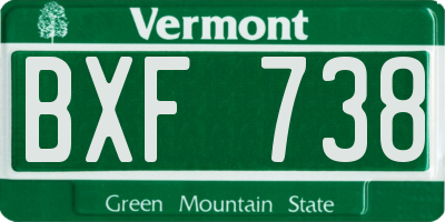 VT license plate BXF738