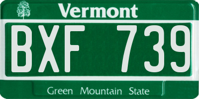 VT license plate BXF739