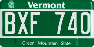 VT license plate BXF740