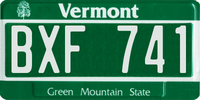 VT license plate BXF741