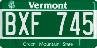 VT license plate BXF745