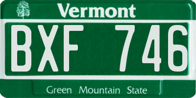 VT license plate BXF746
