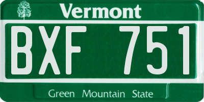 VT license plate BXF751