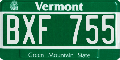 VT license plate BXF755