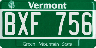 VT license plate BXF756