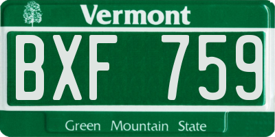 VT license plate BXF759
