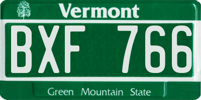 VT license plate BXF766