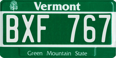VT license plate BXF767