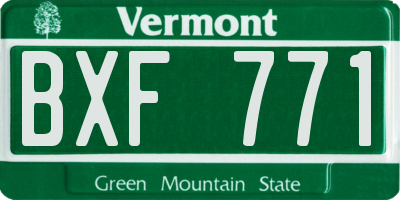 VT license plate BXF771