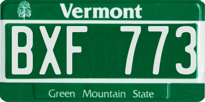 VT license plate BXF773