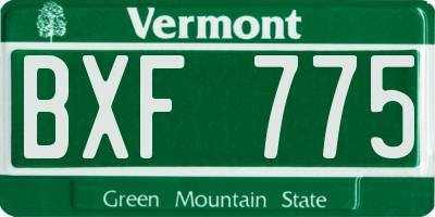 VT license plate BXF775