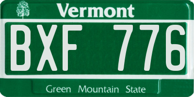 VT license plate BXF776