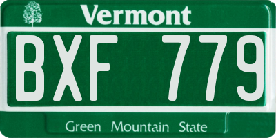 VT license plate BXF779