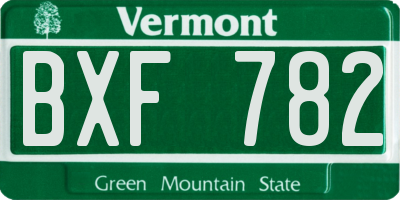 VT license plate BXF782
