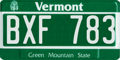 VT license plate BXF783