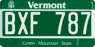 VT license plate BXF787