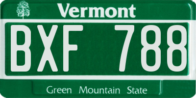VT license plate BXF788