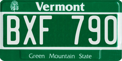 VT license plate BXF790