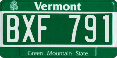 VT license plate BXF791
