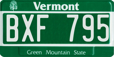 VT license plate BXF795