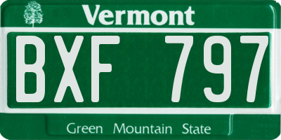 VT license plate BXF797