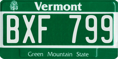 VT license plate BXF799