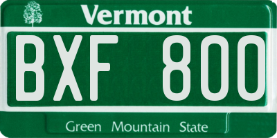 VT license plate BXF800