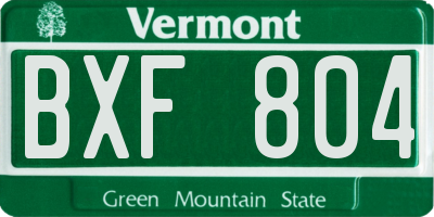 VT license plate BXF804