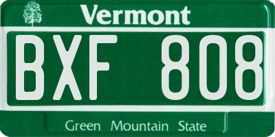 VT license plate BXF808