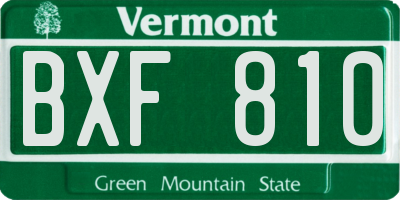 VT license plate BXF810