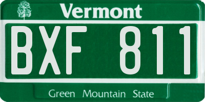 VT license plate BXF811