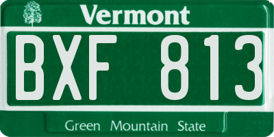 VT license plate BXF813