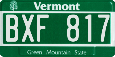 VT license plate BXF817