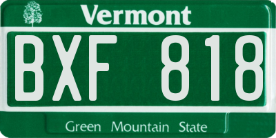 VT license plate BXF818