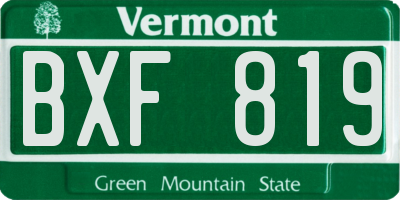 VT license plate BXF819